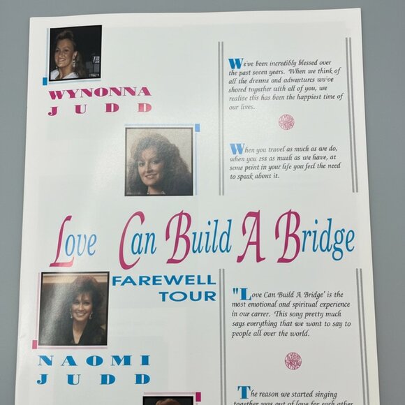 The Judds Farewell Tour Concert Program Book, 1991 COLLECTIBLE - Picture 3 of 4